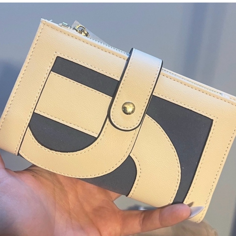 RFID protected Cream and Blue Women's Wallet - Picture 7 of 7